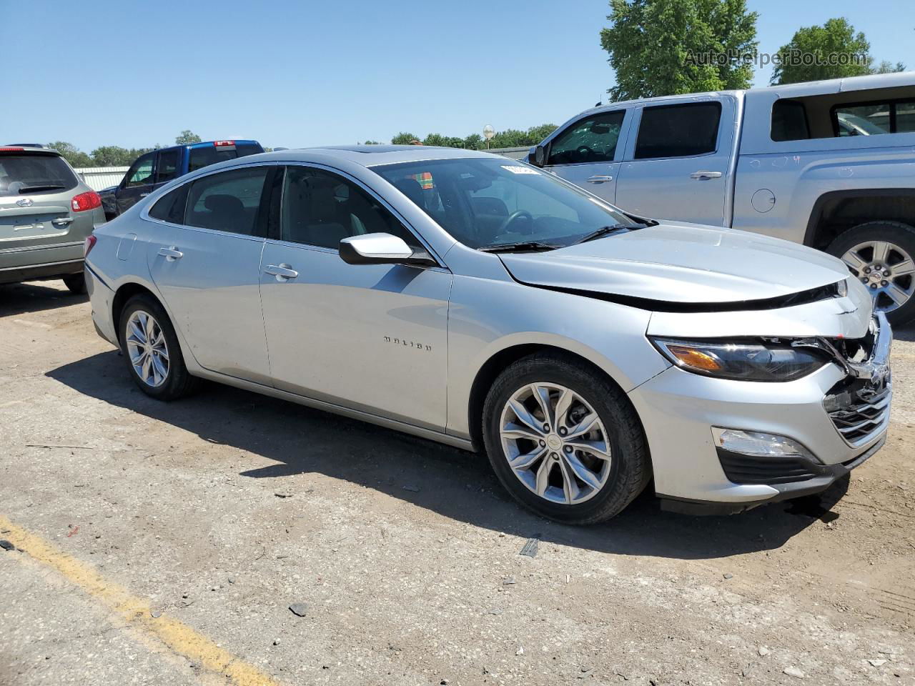 2021 Chevrolet Malibu Lt Silver vin: 1G1ZD5ST6MF007076