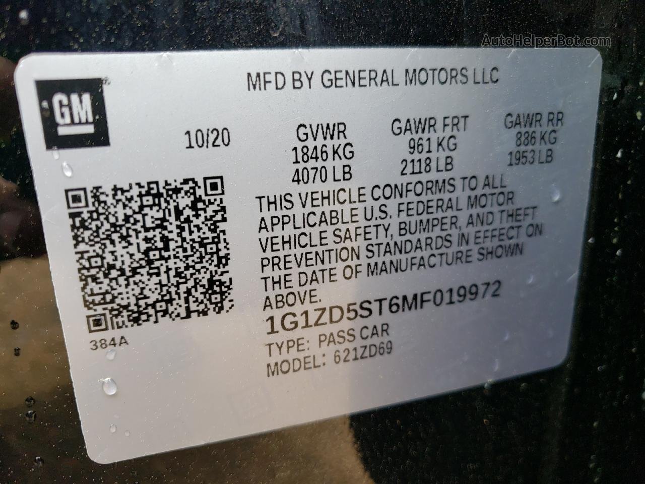 2021 Chevrolet Malibu Lt Черный vin: 1G1ZD5ST6MF019972