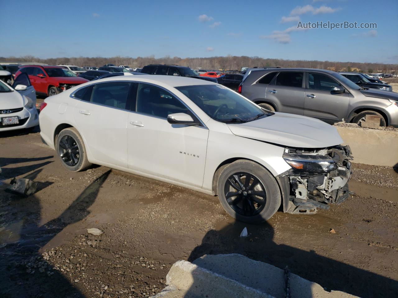 2018 Chevrolet Malibu Lt White vin: 1G1ZD5ST8JF116134