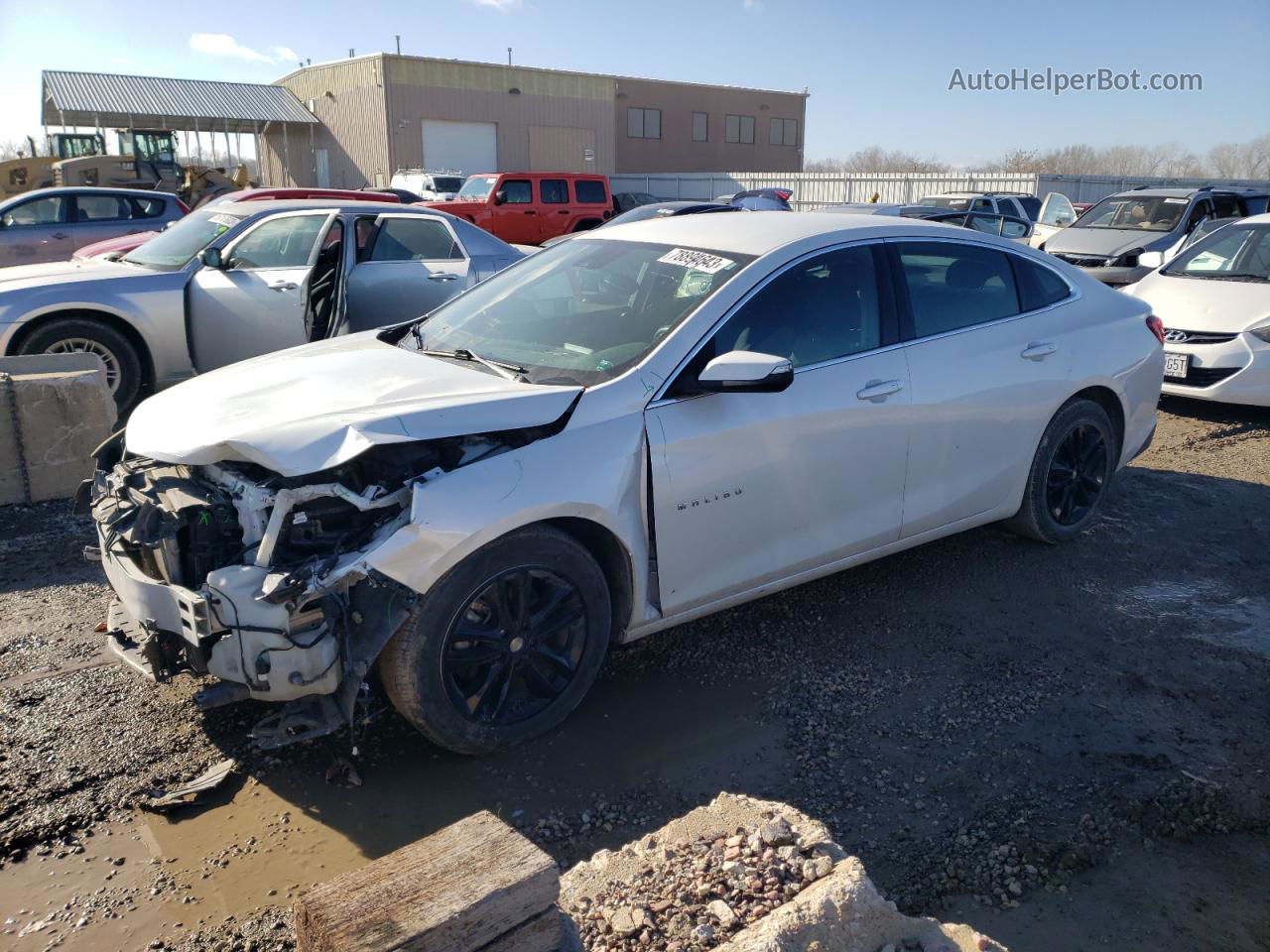 2018 Chevrolet Malibu Lt White vin: 1G1ZD5ST8JF116134