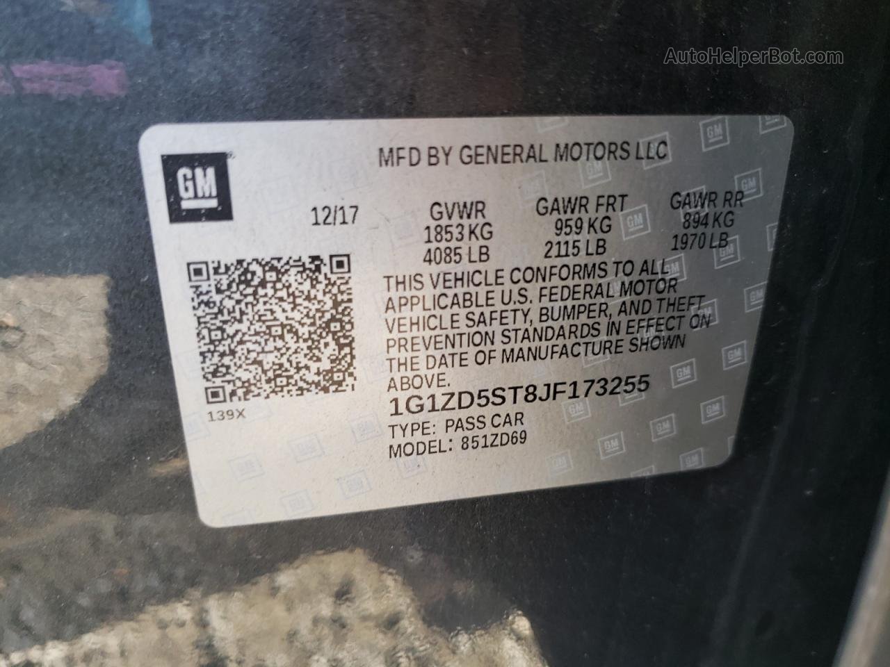 2018 Chevrolet Malibu Lt Gray vin: 1G1ZD5ST8JF173255