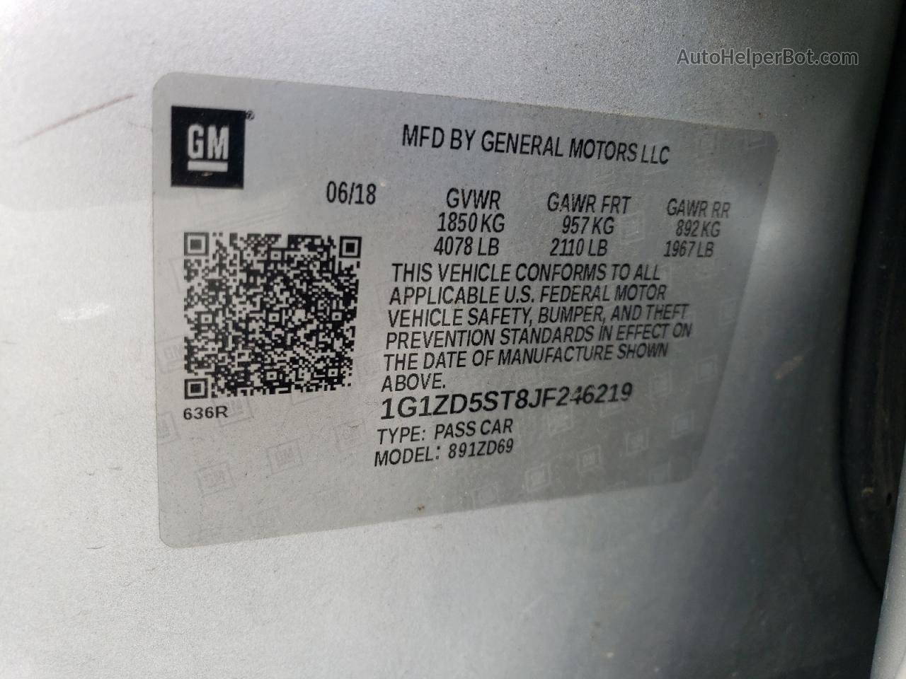 2018 Chevrolet Malibu Lt Silver vin: 1G1ZD5ST8JF246219