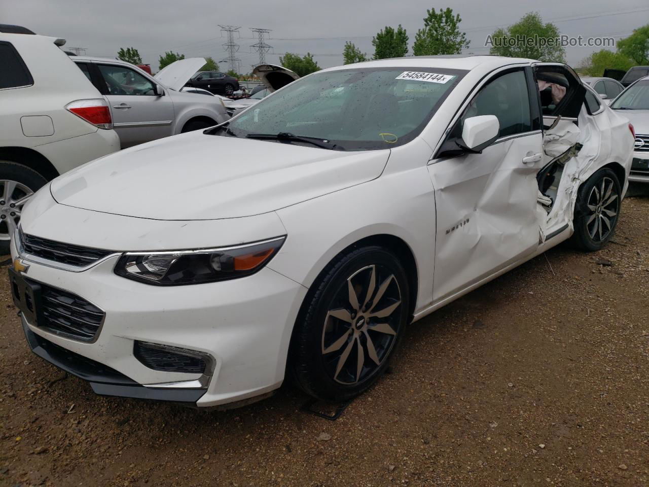 2017 Chevrolet Malibu Lt Белый vin: 1G1ZE5ST0HF150012