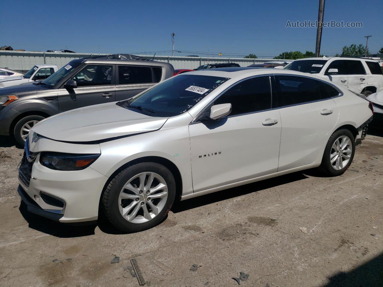 2017 Chevrolet Malibu Lt White vin: 1G1ZE5ST3HF170156