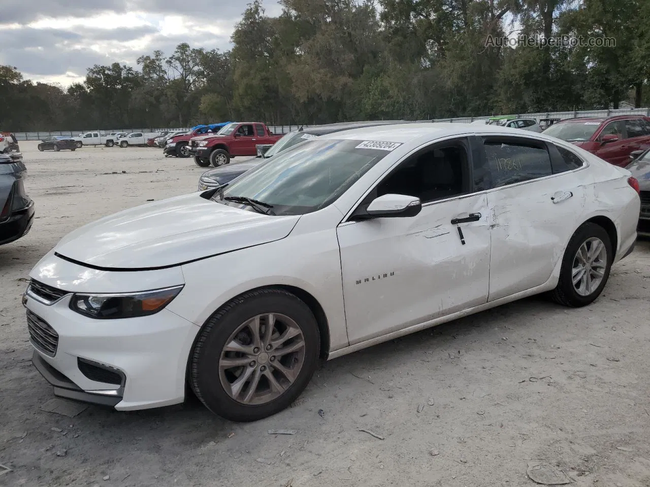 2017 Chevrolet Malibu Lt White vin: 1G1ZE5ST4HF290967