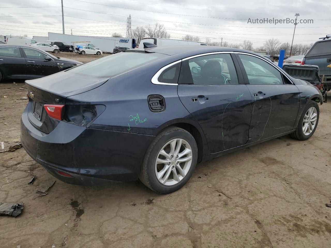 2017 Chevrolet Malibu Lt Синий vin: 1G1ZE5ST6HF154081