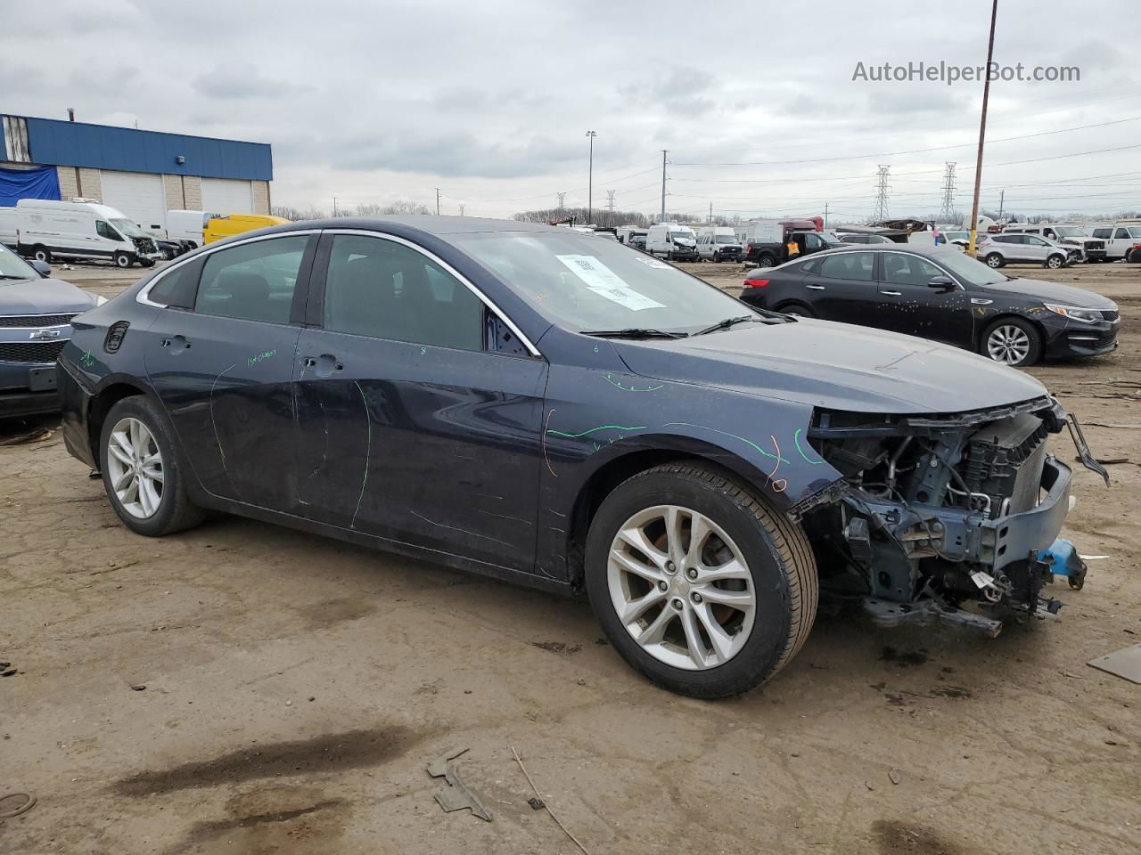 2017 Chevrolet Malibu Lt Синий vin: 1G1ZE5ST6HF154081