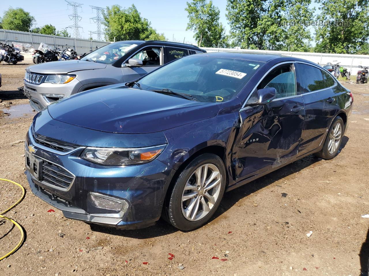 2017 Chevrolet Malibu Lt Синий vin: 1G1ZE5ST7HF109280