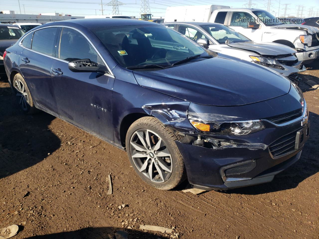 2017 Chevrolet Malibu Lt Синий vin: 1G1ZE5ST7HF184948