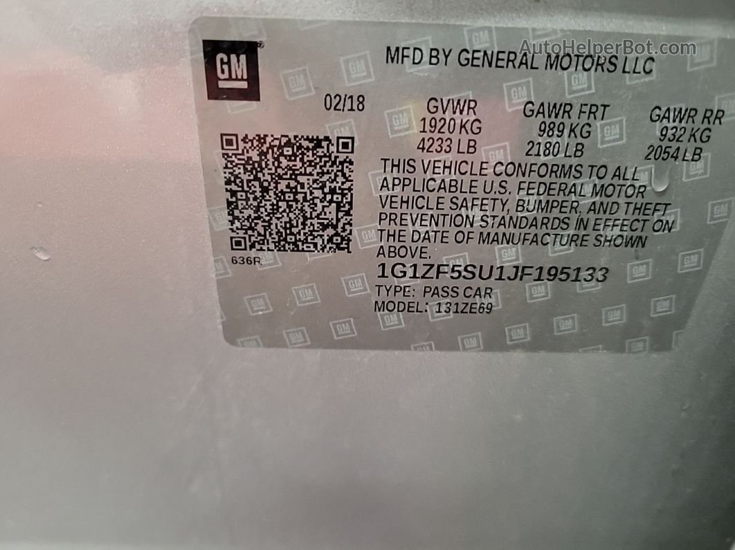 2018 Chevrolet Malibu Hybrid   vin: 1G1ZF5SU1JF195133