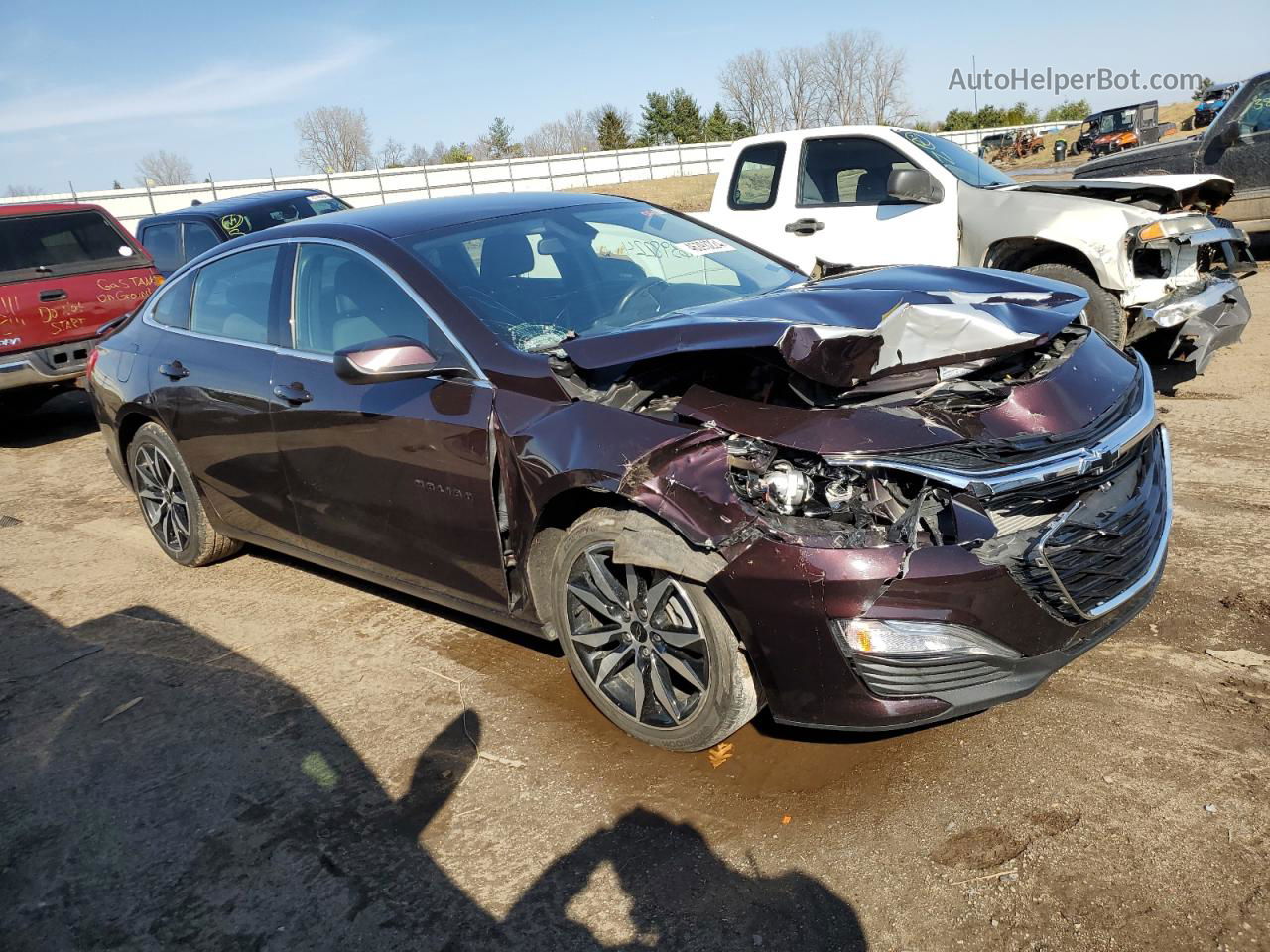 2021 Chevrolet Malibu Rs Burgundy vin: 1G1ZG5ST3MF020018