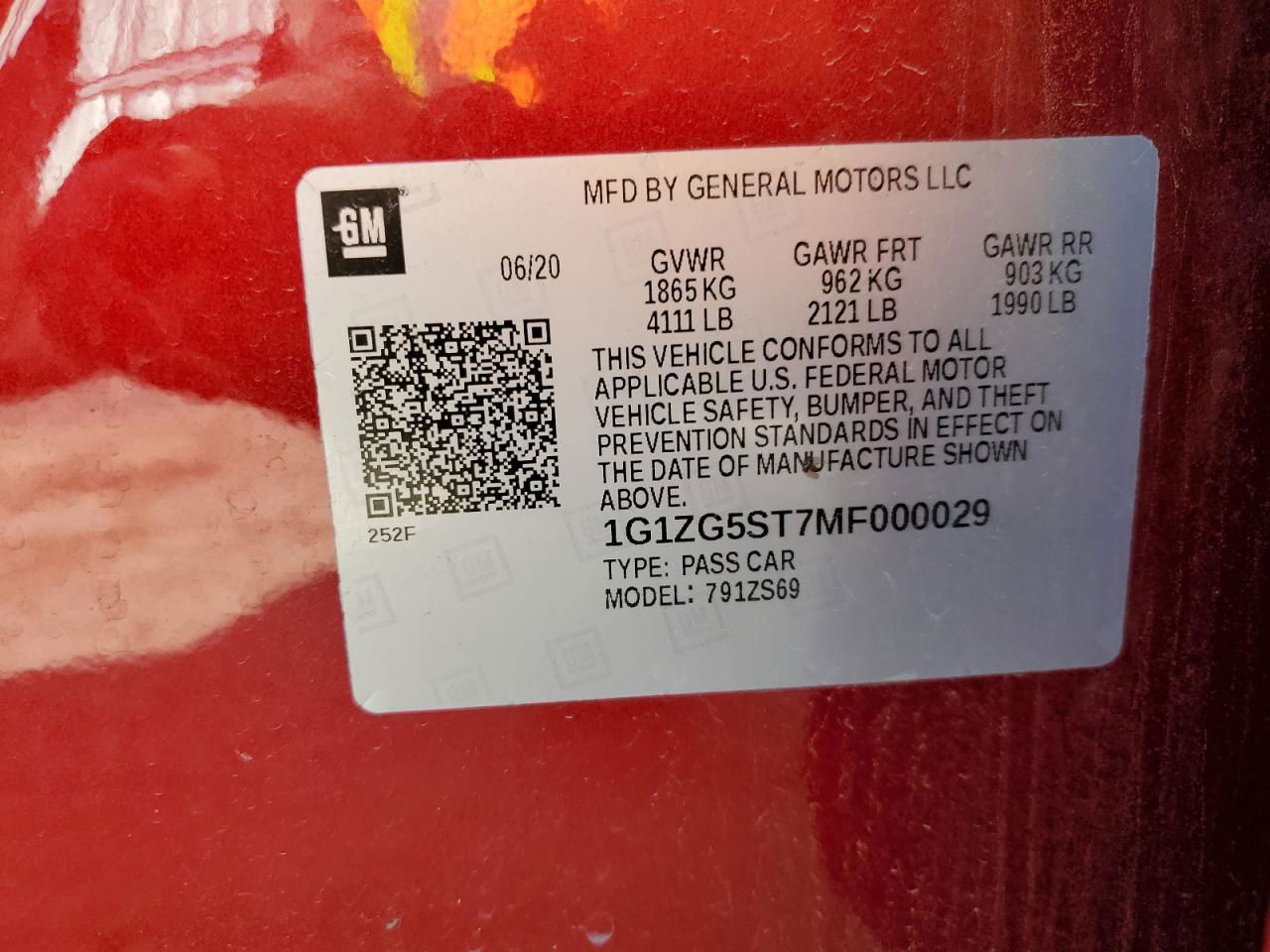2021 Chevrolet Malibu Rs Красный vin: 1G1ZG5ST7MF000029