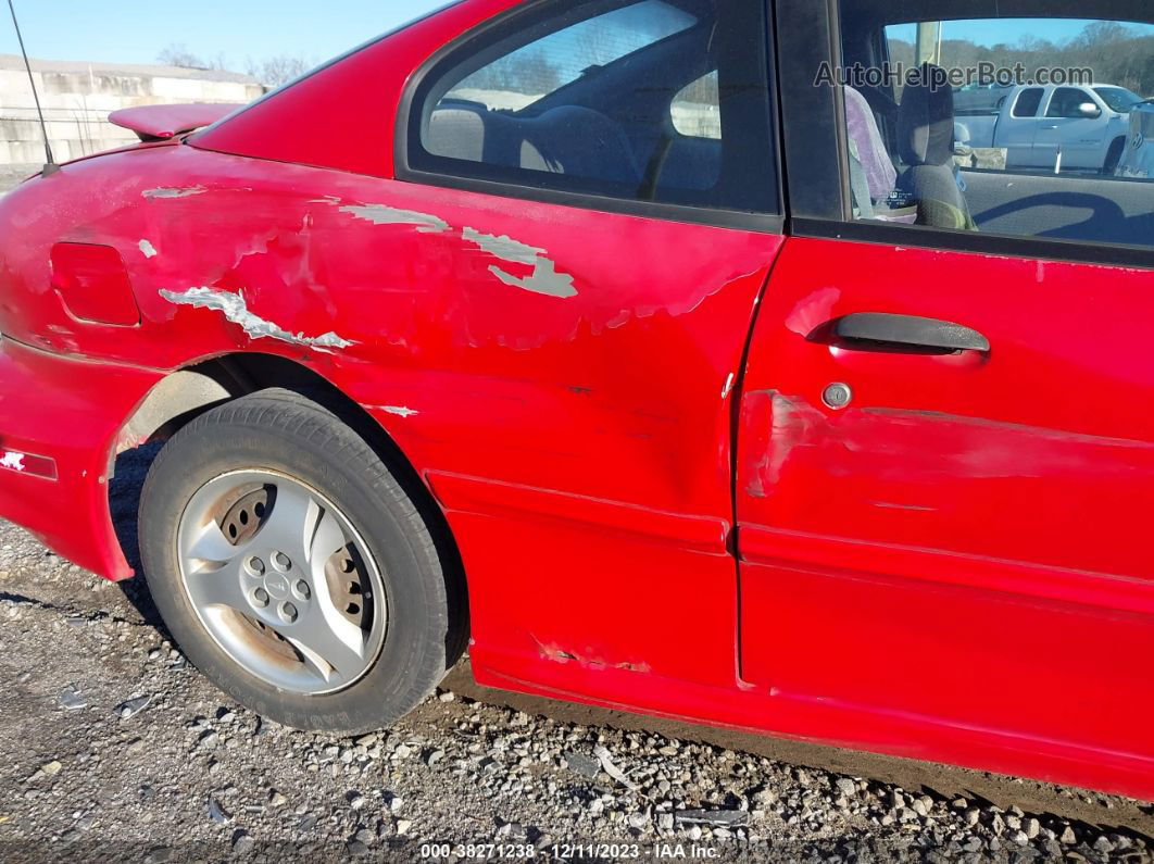 2000 Pontiac Sunfire Se Red vin: 1G2JB1246Y7360949