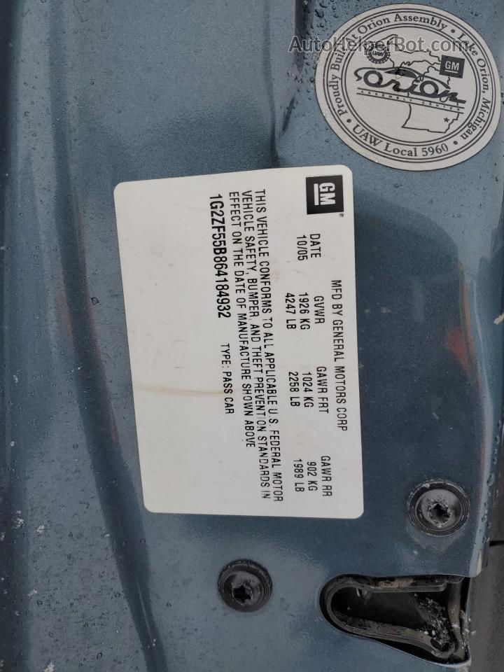 2006 Pontiac G6 Se Синий vin: 1G2ZF55B864184932