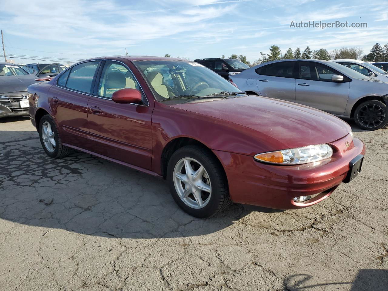 2001 Oldsmobile Alero Gl Red vin: 1G3NL52E41C275955