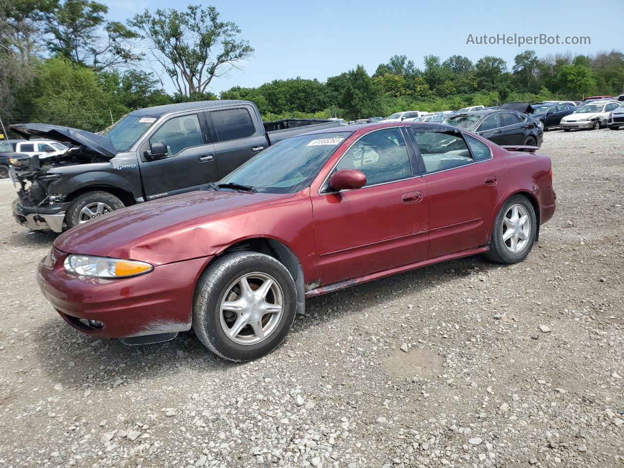 2001 Oldsmobile Alero Gl Red vin: 1G3NL52E91C259430