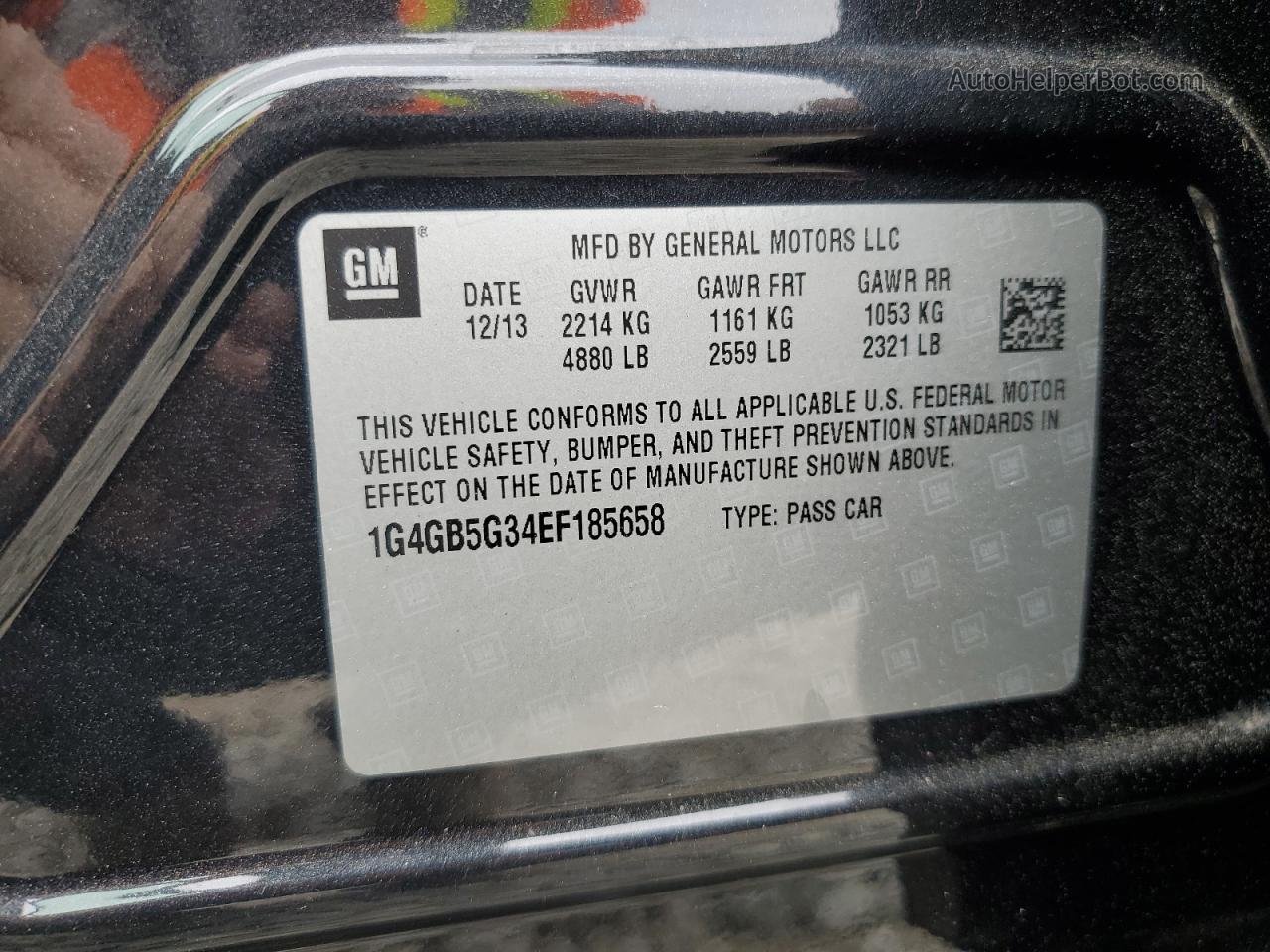 2014 Buick Lacrosse  Black vin: 1G4GB5G34EF185658