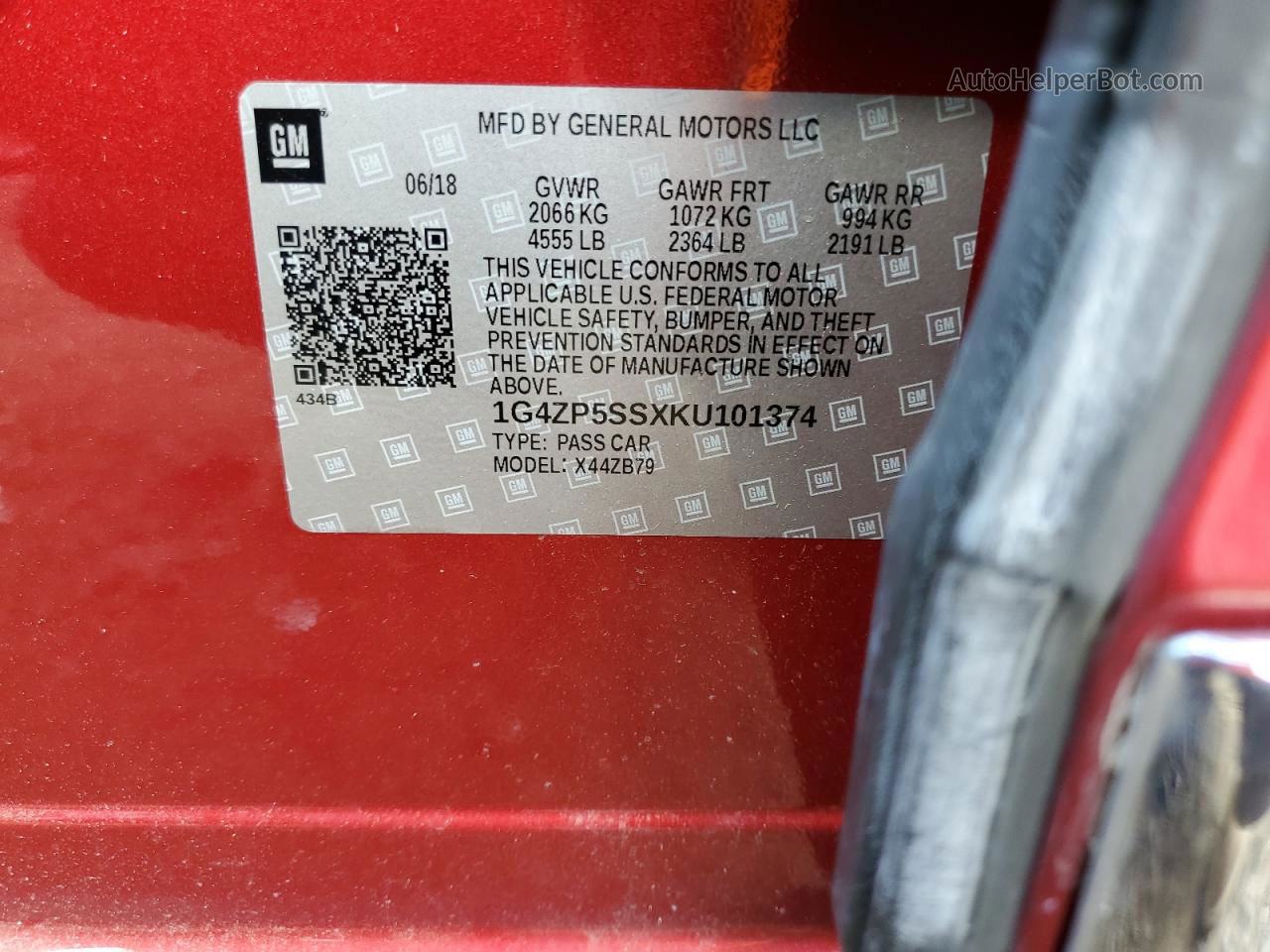 2019 Buick Lacrosse Essence Red vin: 1G4ZP5SSXKU101374