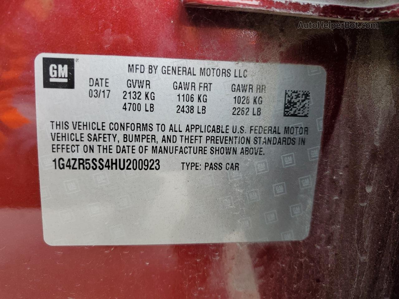 2017 Buick Lacrosse Premium Red vin: 1G4ZR5SS4HU200923