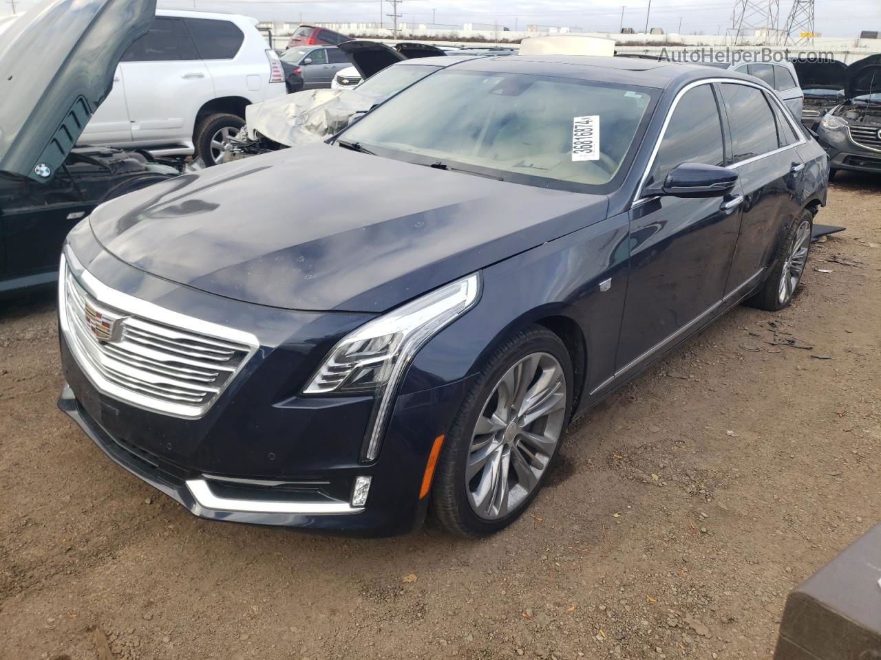 2017 Cadillac Ct6 Platinum Синий vin: 1G6KN5R64HU184462