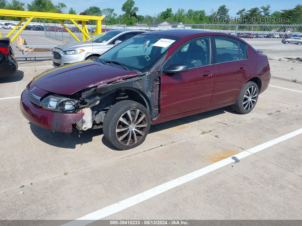 2003 Saturn Ion 2 Maroon vin: 1G8AJ52F03Z165377