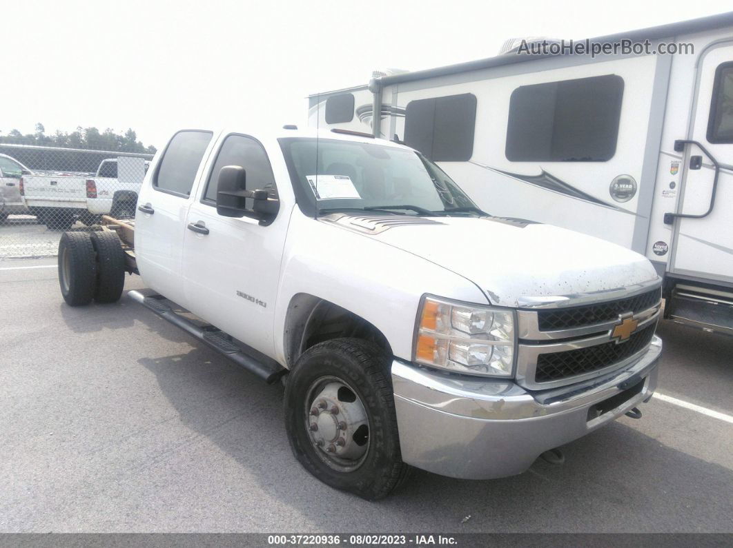 2013 Chevrolet Silverado 3500hd Work Truck White vin: 1GB4KZC85DF162148