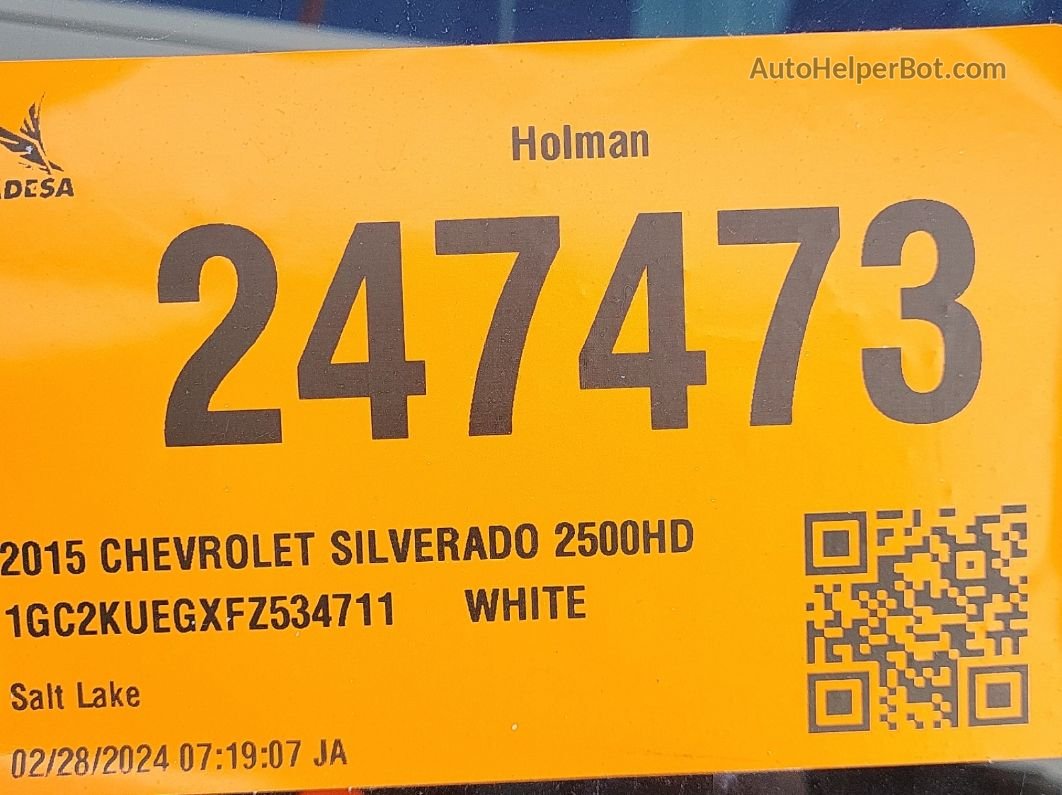 2015 Chevrolet Silverado 2500hd Wt vin: 1GC2KUEGXFZ534711