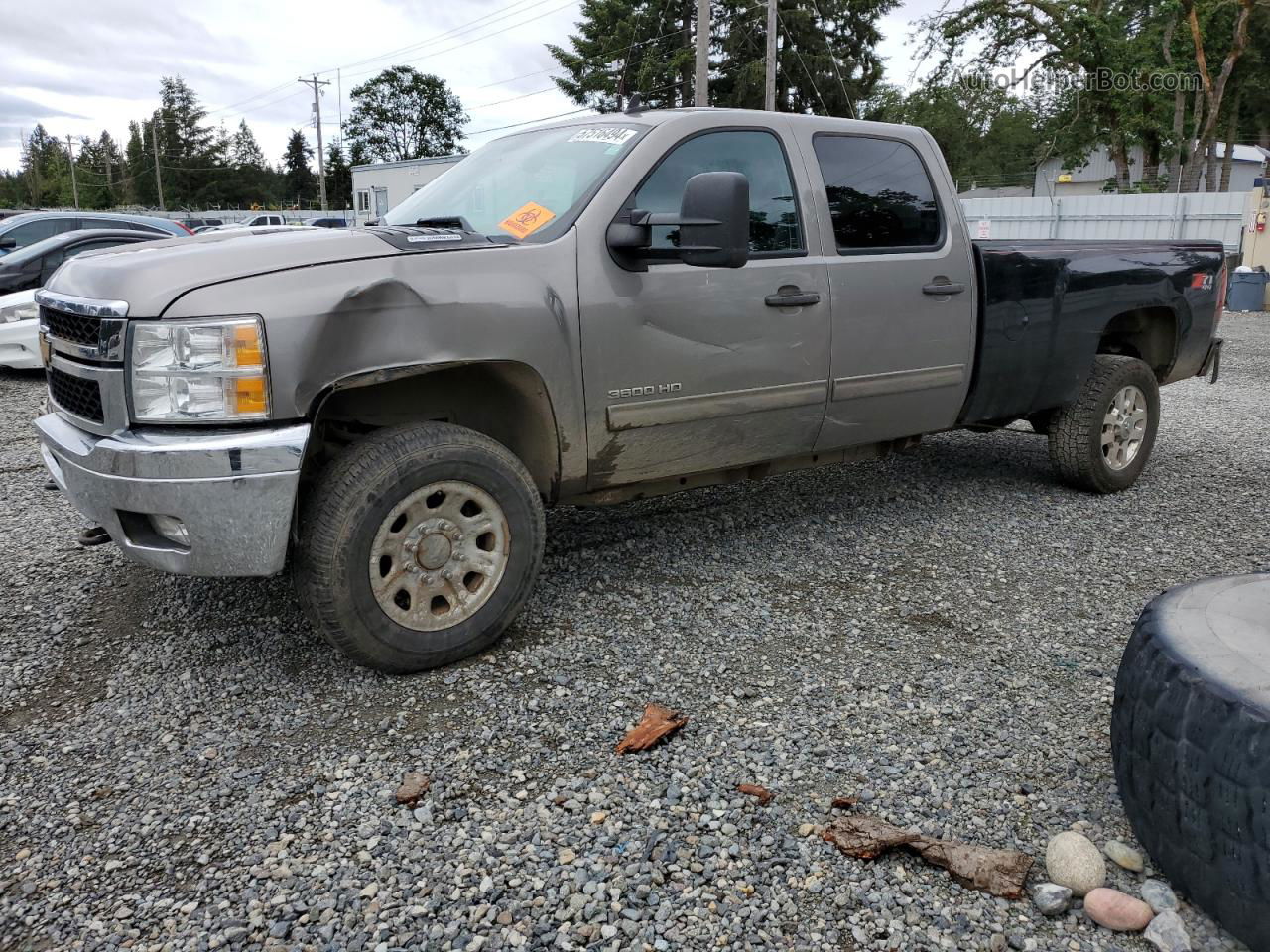 2013 Chevrolet Silverado K3500 Lt Gray vin: 1GC4K0C81DF133835