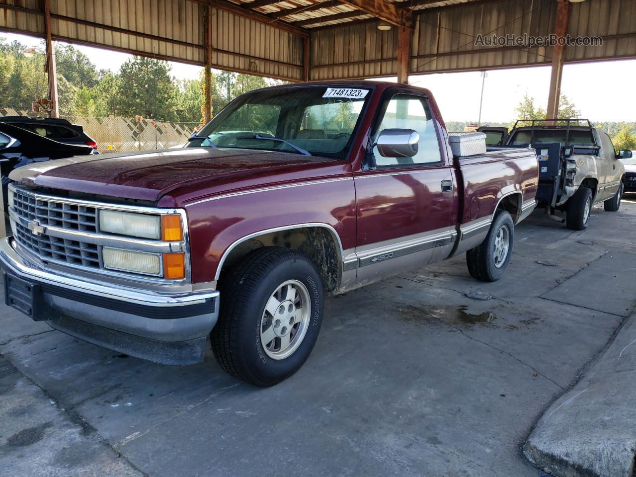 1993 Chevrolet Gmt-400 C1500 Burgundy vin: 1GCDC14K1PZ112600