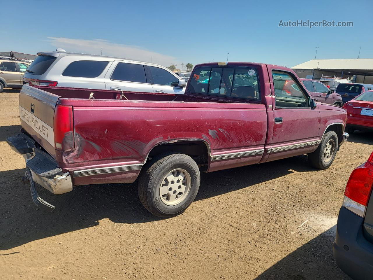 1993 Chevrolet Gmt-400 C1500 Maroon vin: 1GCEC14K3PZ139494