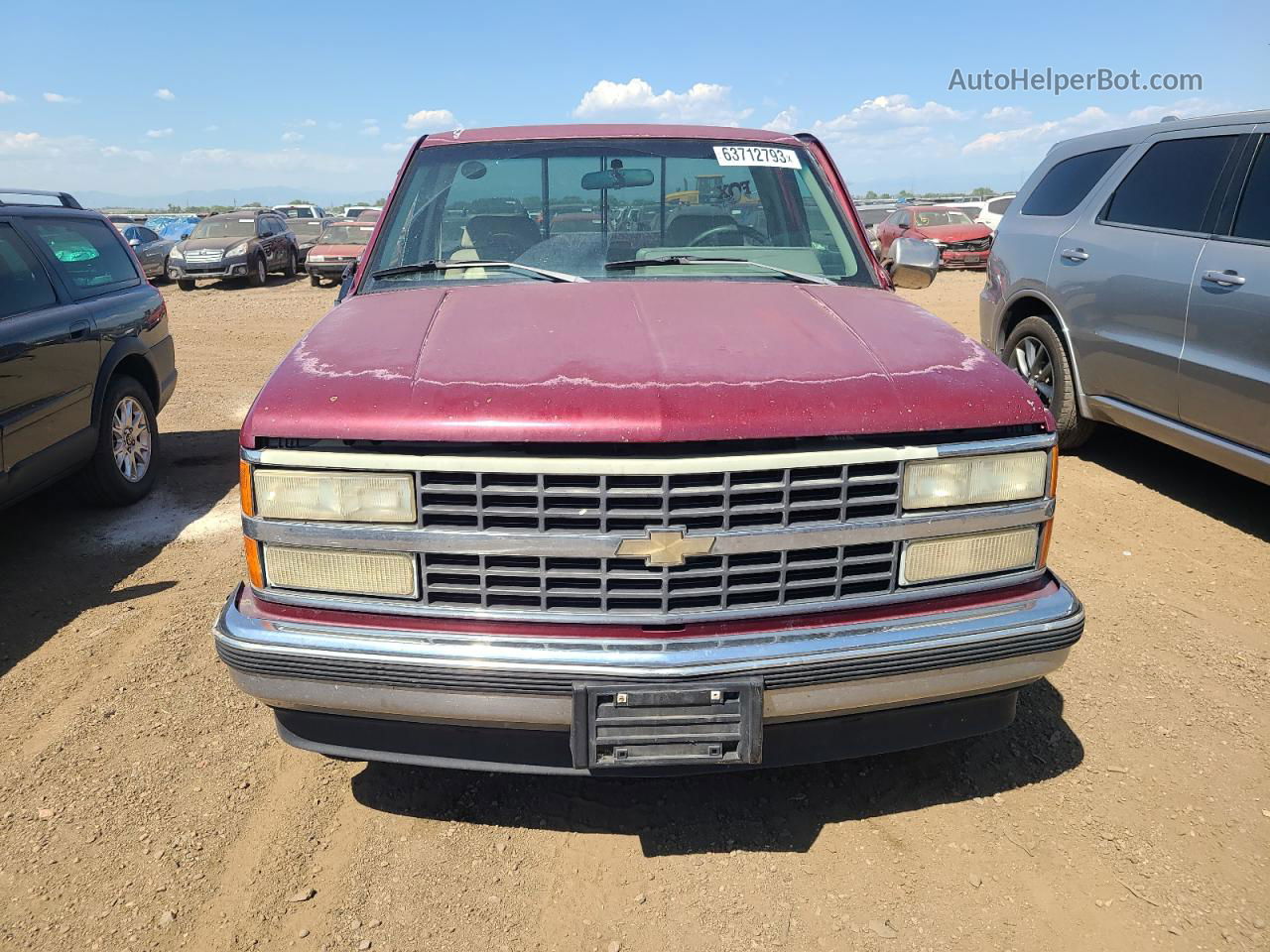 1993 Chevrolet Gmt-400 C1500 Maroon vin: 1GCEC14K3PZ139494