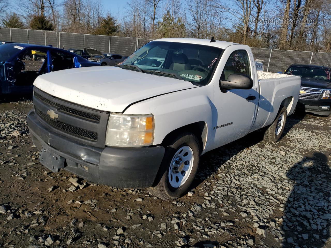 2008 Chevrolet Silverado C1500 White vin: 1GCEC14X78Z235464