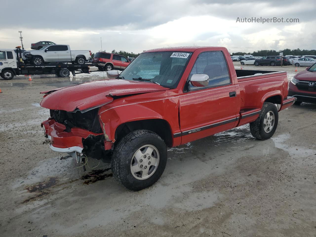 1993 Chevrolet Gmt-400 K1500 Red vin: 1GCEK14K5PZ229801