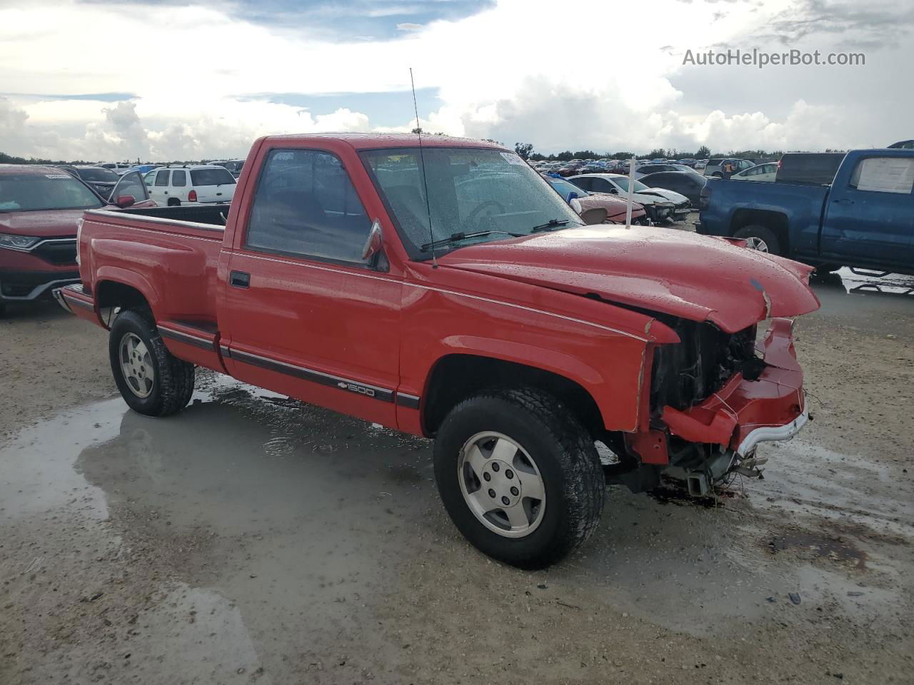 1993 Chevrolet Gmt-400 K1500 Red vin: 1GCEK14K5PZ229801