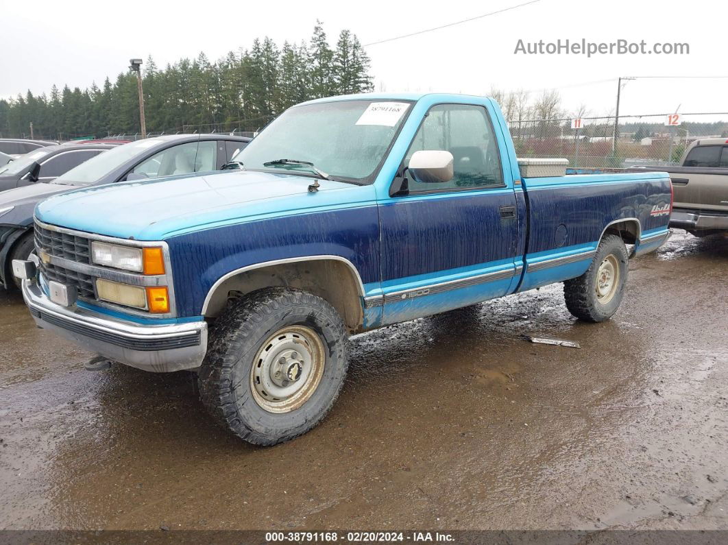 1993 Chevrolet Gmt-400 K1500 Blue vin: 1GCEK14KXPZ164380