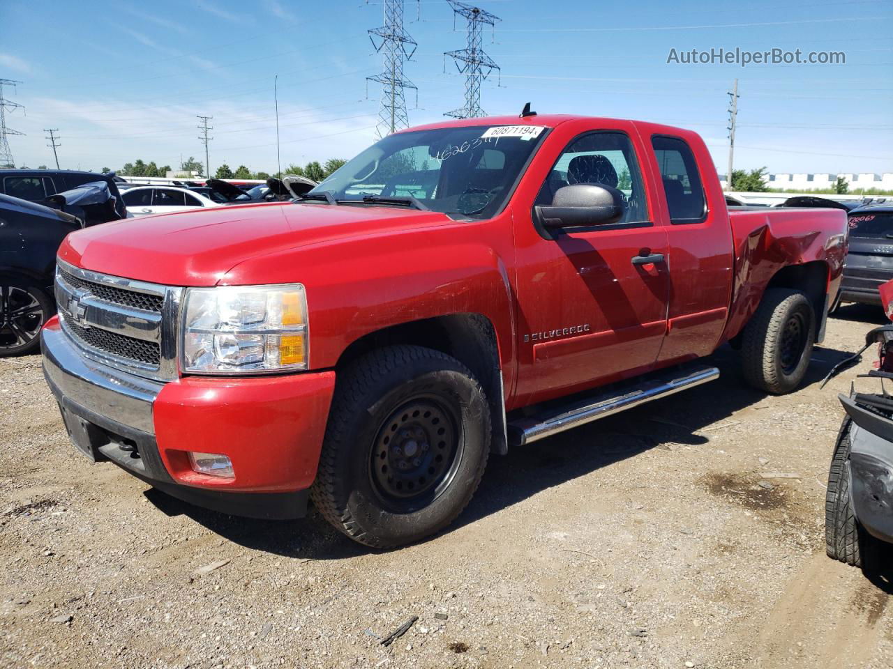 2008 Chevrolet Silverado K1500 Красный vin: 1GCEK19048Z213453