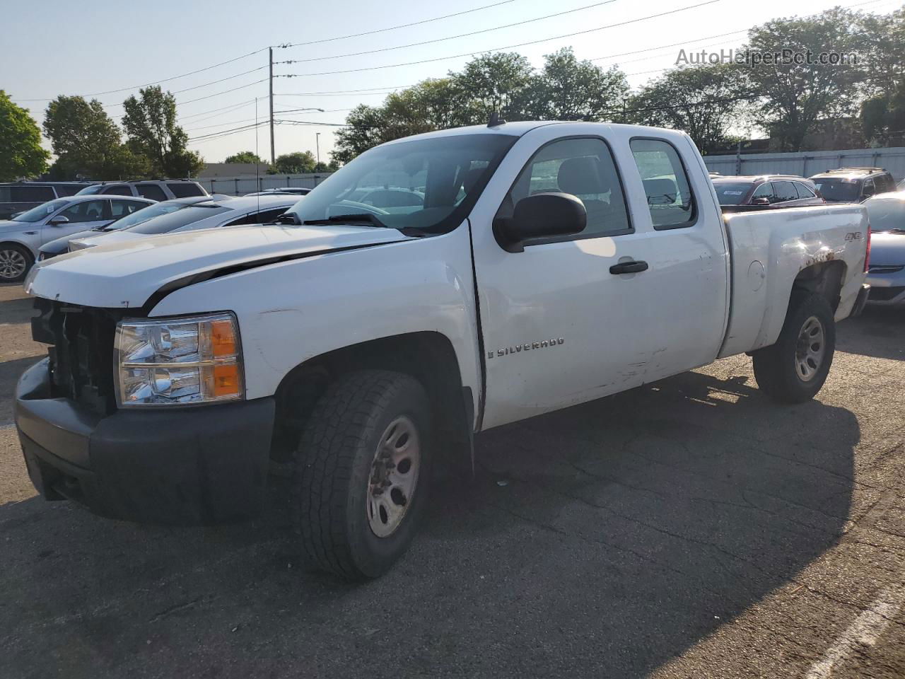 2008 Chevrolet Silverado K1500 White vin: 1GCEK19C48Z107076