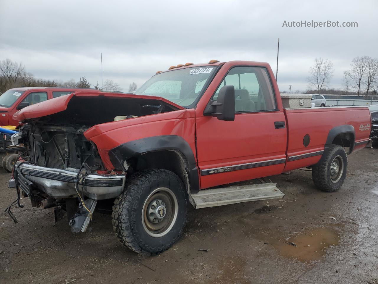 1993 Chevrolet Gmt-400 K3500 Red vin: 1GCHK34K2PE199382