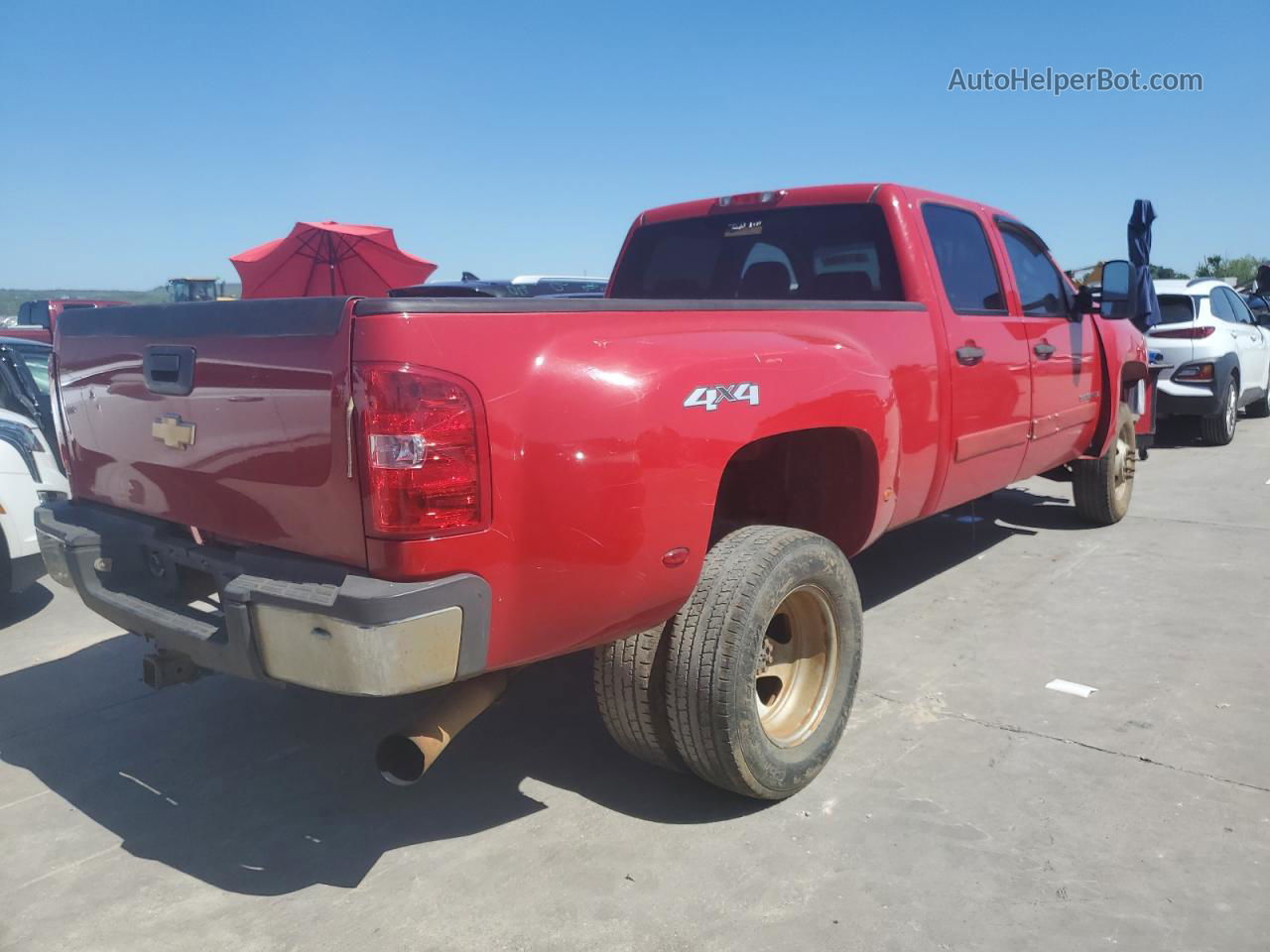 2008 Chevrolet Silverado K3500 Red vin: 1GCJK336X8F147709