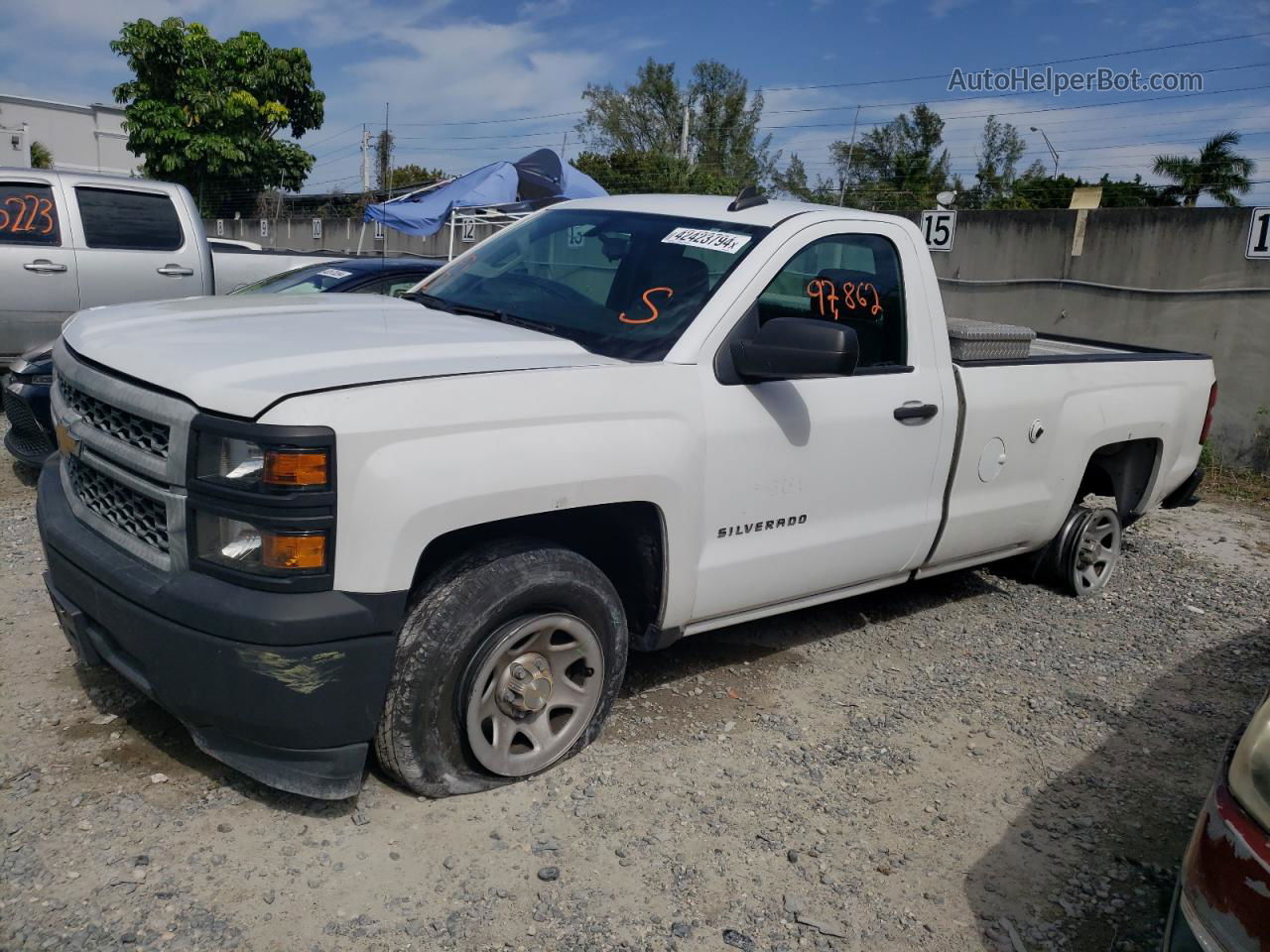 2015 Chevrolet Silverado C1500 Белый vin: 1GCNCPEC0FZ318018