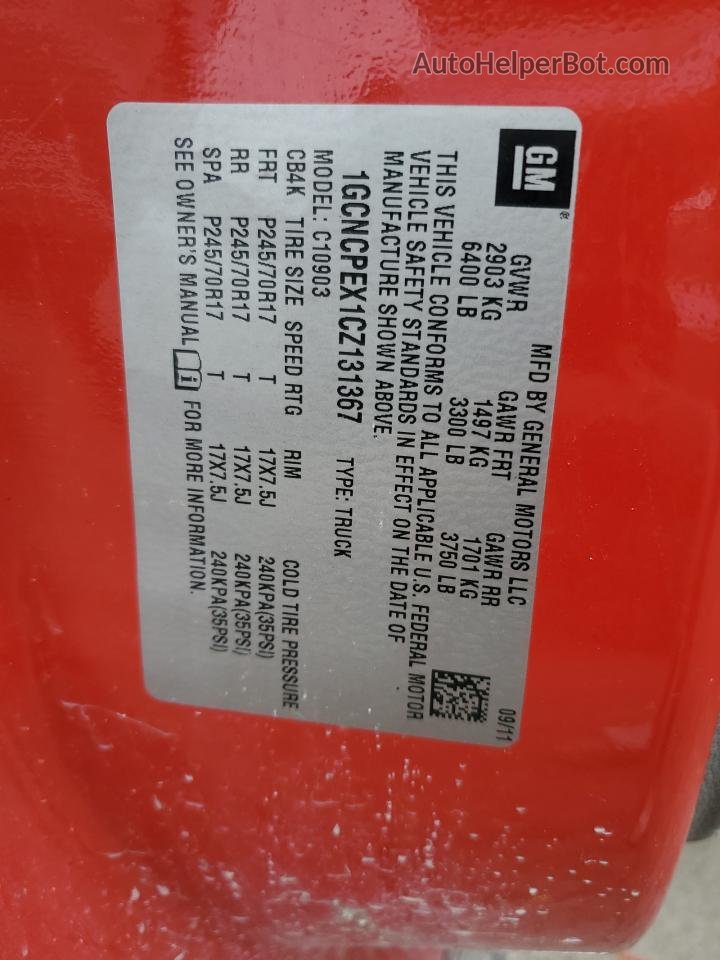 2012 Chevrolet Silverado C1500 Красный vin: 1GCNCPEX1CZ131367