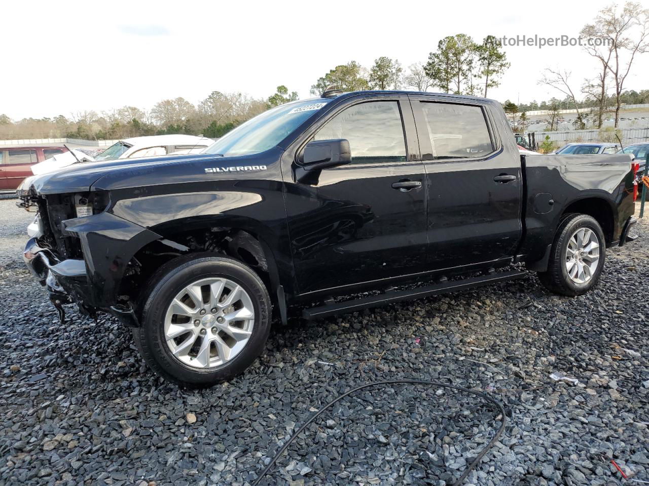 2019 Chevrolet Silverado C1500 Custom Black vin: 1GCPWBEH0KZ365980