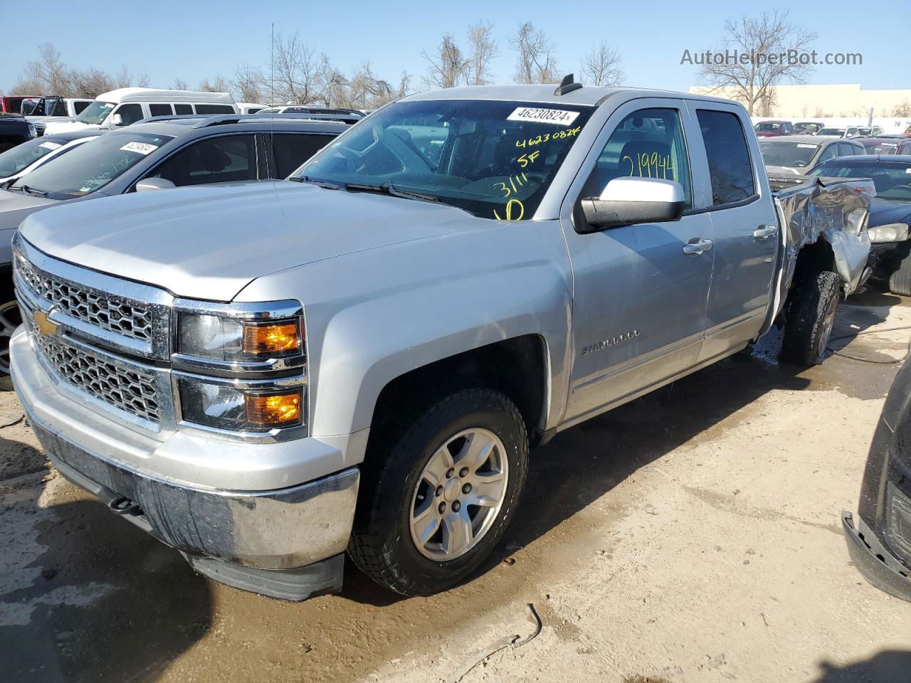 2015 Chevrolet Silverado K1500 Lt Silver vin: 1GCVKREH2FZ293486