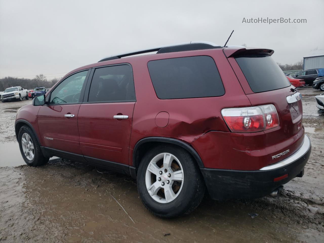 2007 Gmc Acadia Sle Burgundy vin: 1GKER137X7J174483