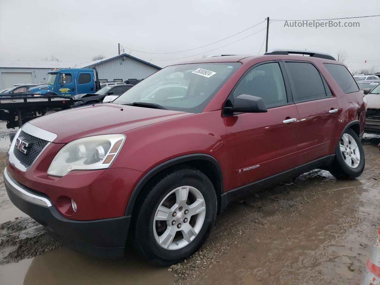 2007 Gmc Acadia Sle Burgundy vin: 1GKER137X7J174483