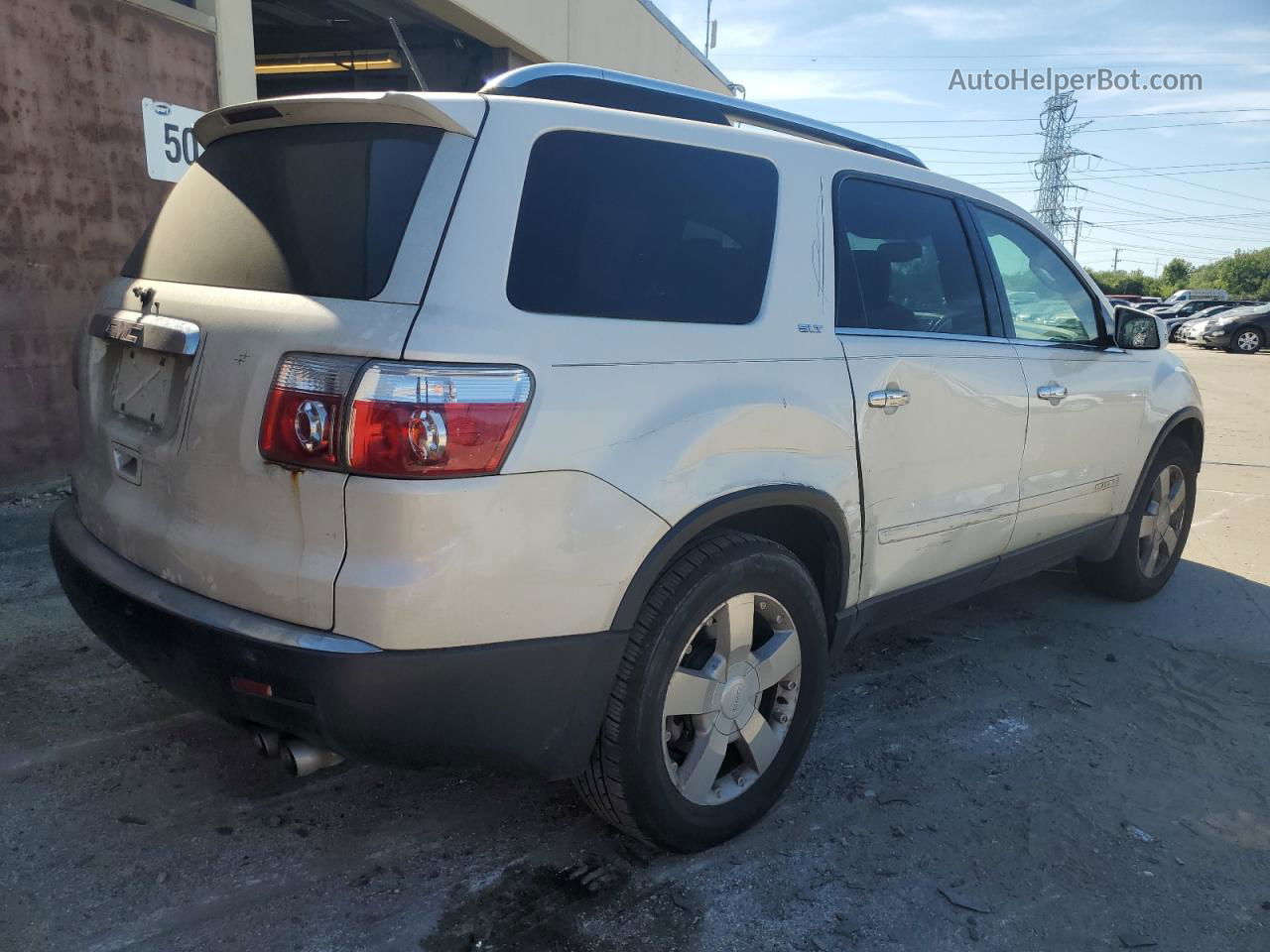 2007 Gmc Acadia Slt-1 White vin: 1GKER23727J163015