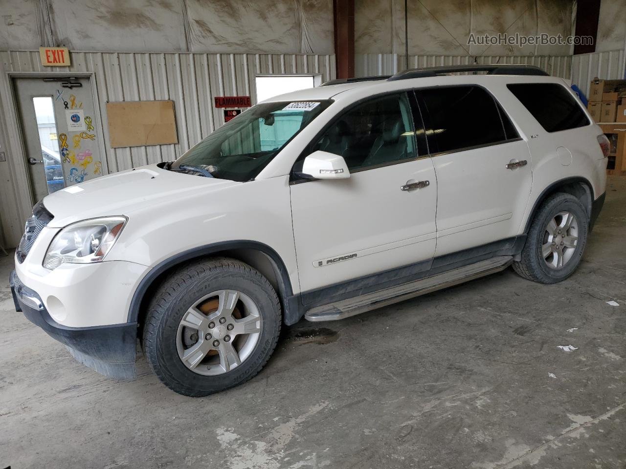 2007 Gmc Acadia Slt-2 White vin: 1GKER33777J146054