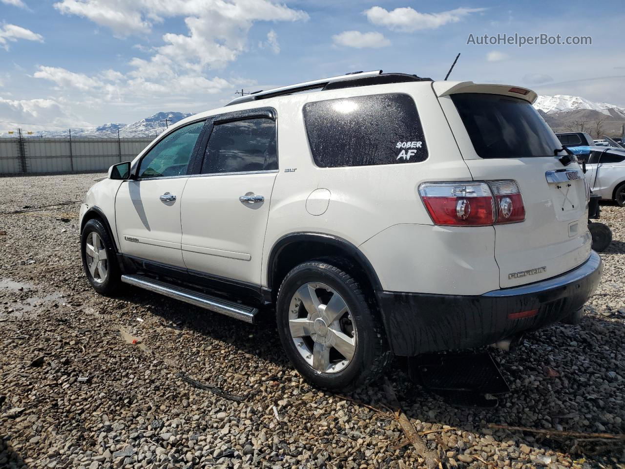 2007 Gmc Acadia Slt-2 White vin: 1GKEV33707J142293