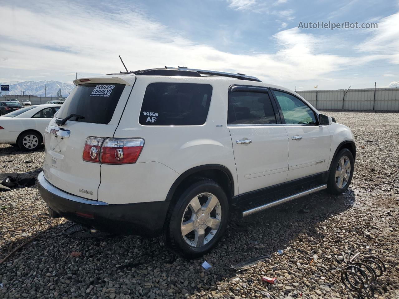 2007 Gmc Acadia Slt-2 White vin: 1GKEV33707J142293