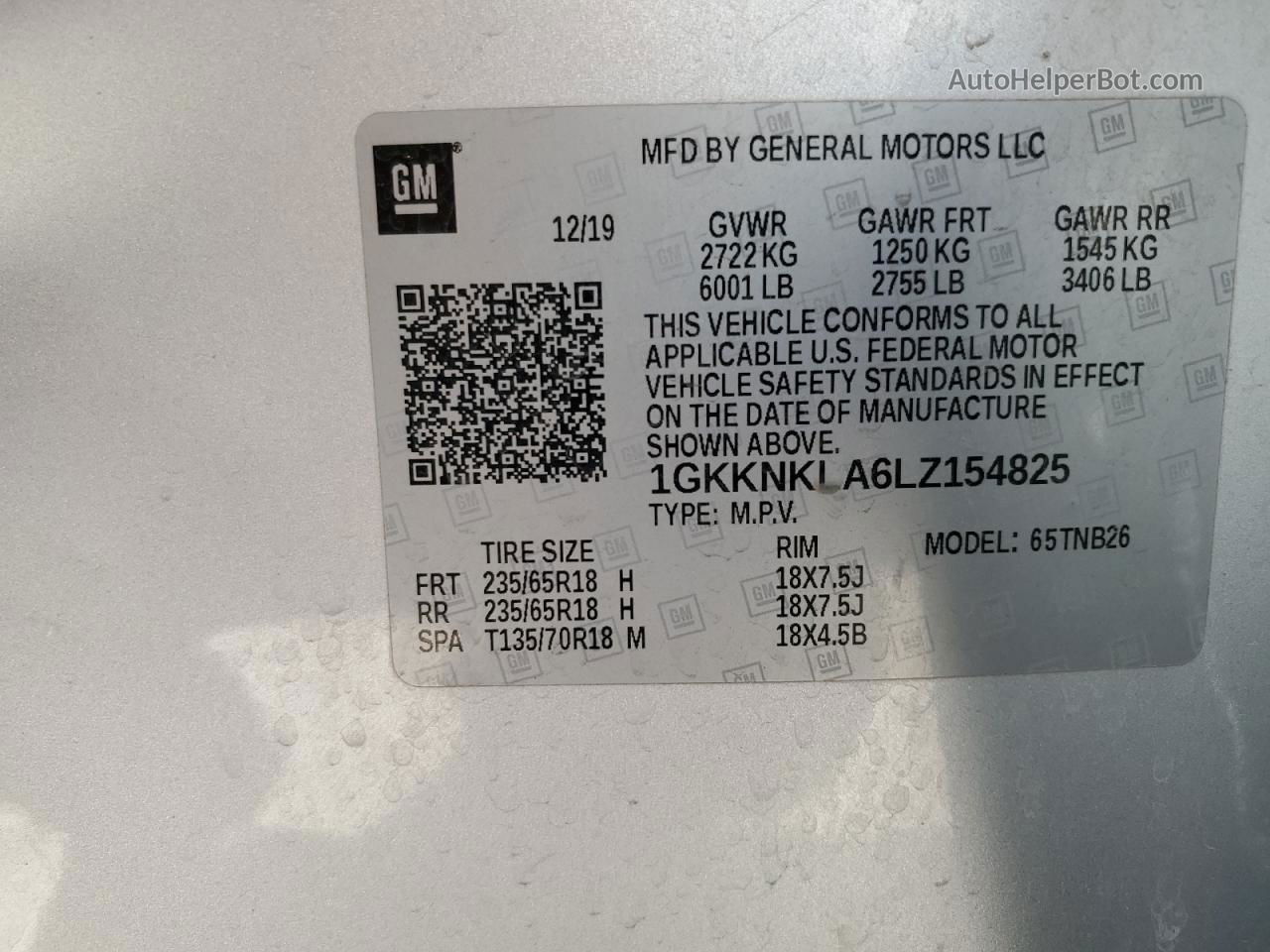 2020 Gmc Acadia Sle Серебряный vin: 1GKKNKLA6LZ154825